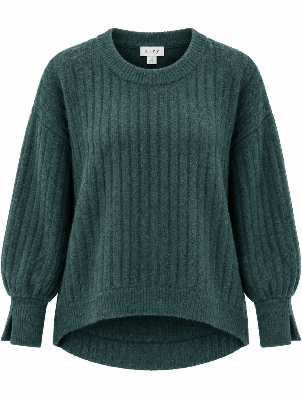 AERIE | Cozy Buttercream Hunter Green Fuzzy Ribbed Oversized Lounge Sweater | XL